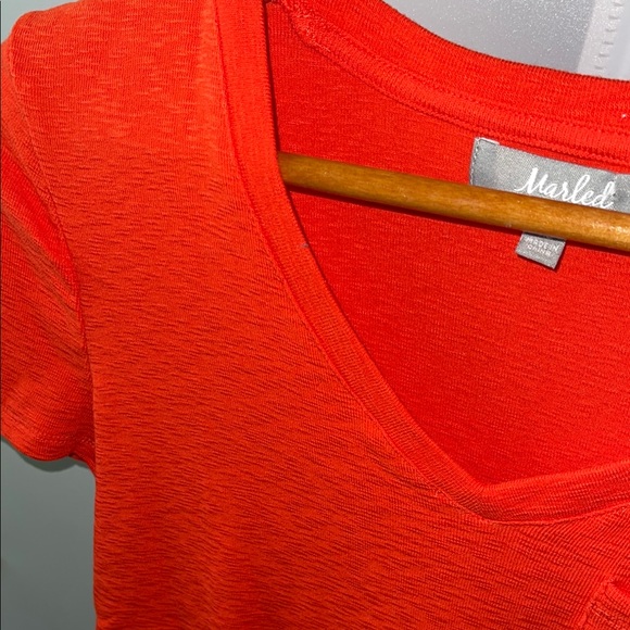 Marled Orange Red Short Sleeve Tee - Picture 3 of 8